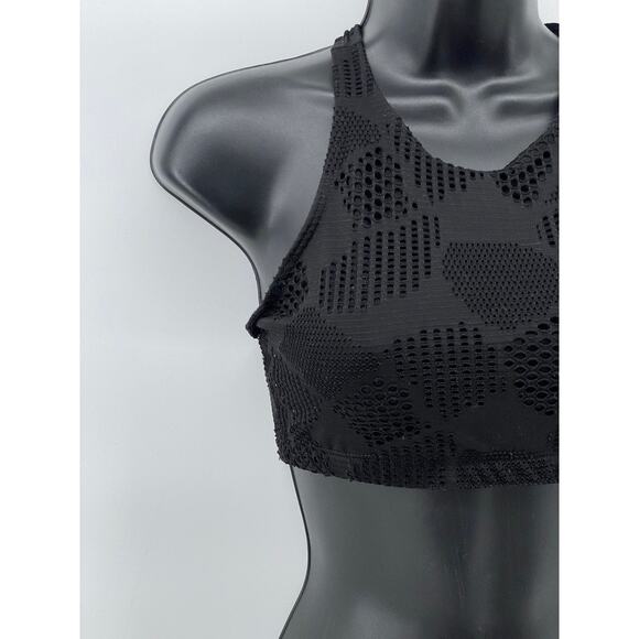 ONZIE FLOW Women's Black Mesh Cutout Cross-Back Sport Bra SZ M/L - Picture 3 of 6